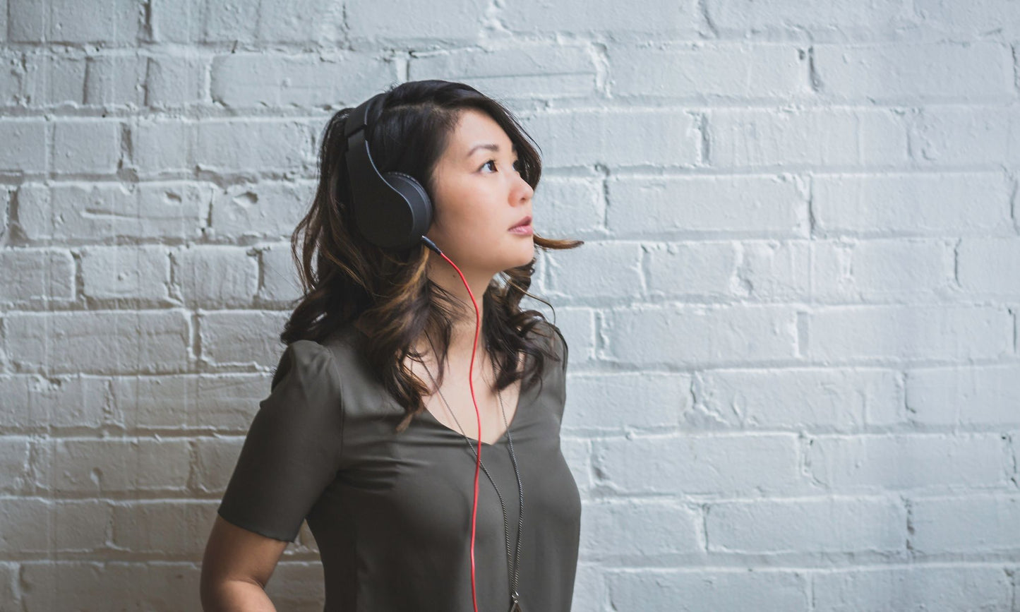 Headphones with Red Cord