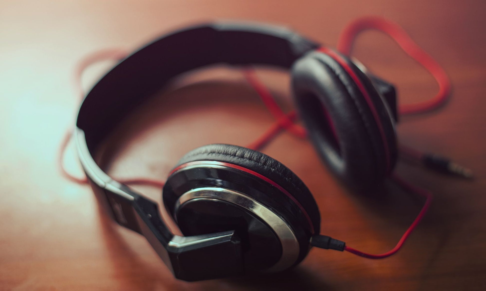 red headphones